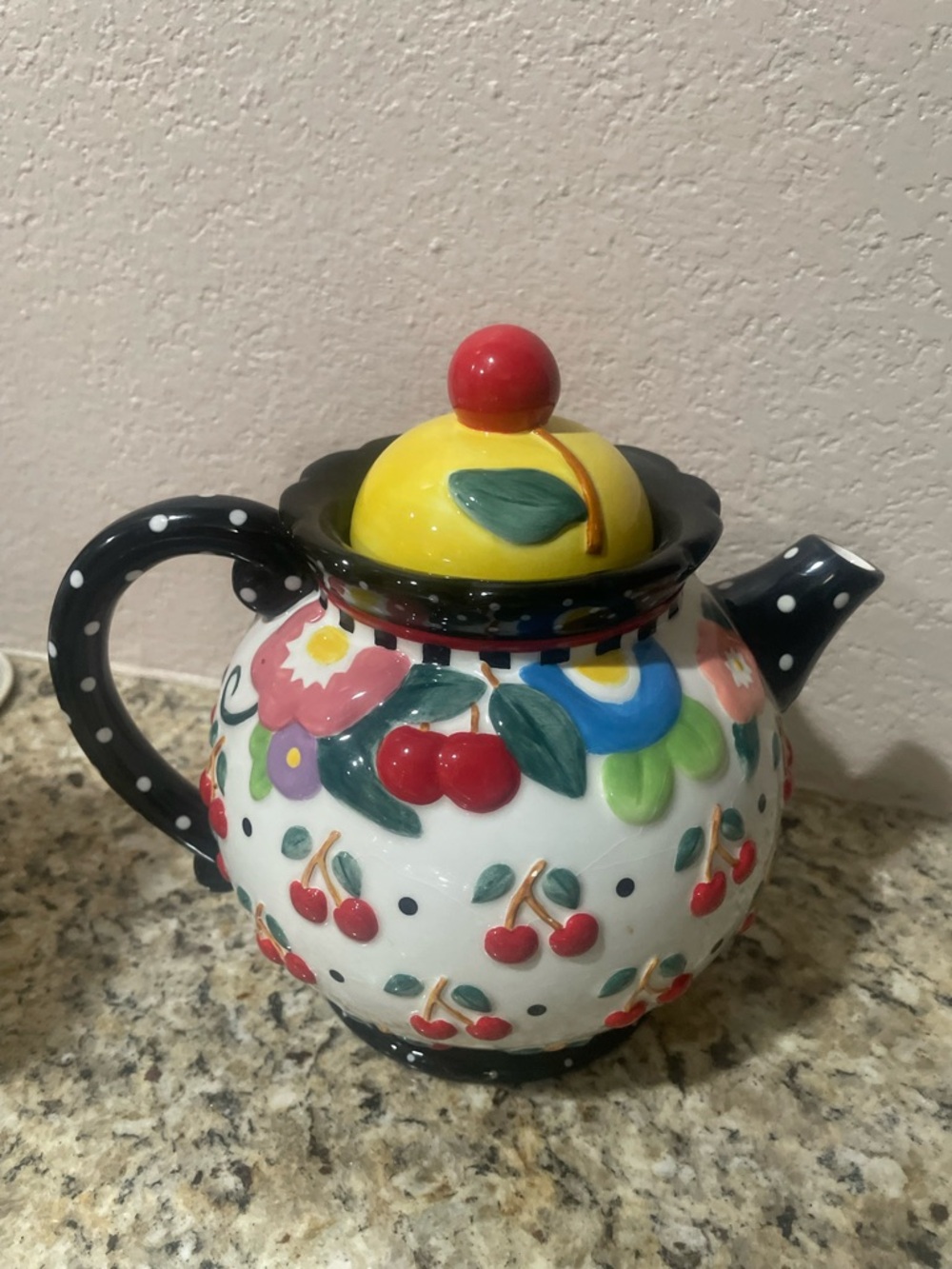 Mary Engelbreit Cherries Teapot Oh So Breit Polka Dots ME 2004